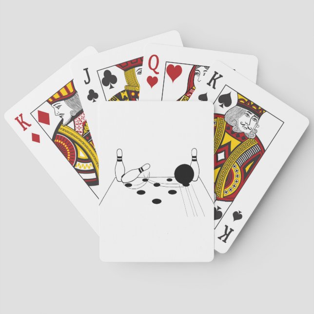 Baralho Bola de boliche desportiva e alfinetes (Verso)