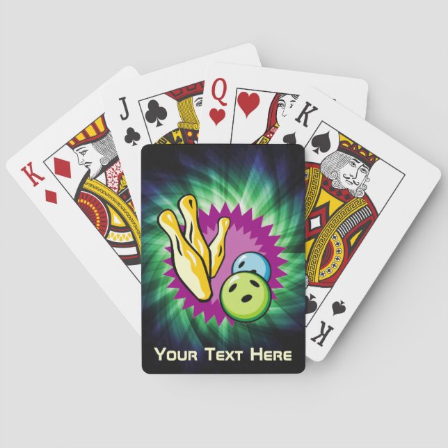 Baralho Bola de boliche verde; Pinos (Verso)