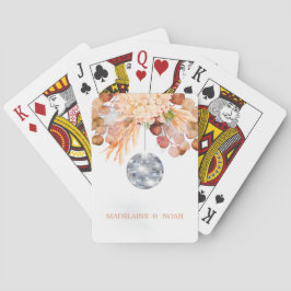 Baralho Bola de Disco Floral de Casamento Chic