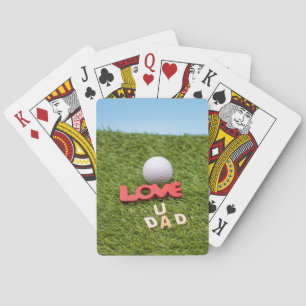 Baralho Bola de golfe do dia de os pais de golfe com amor