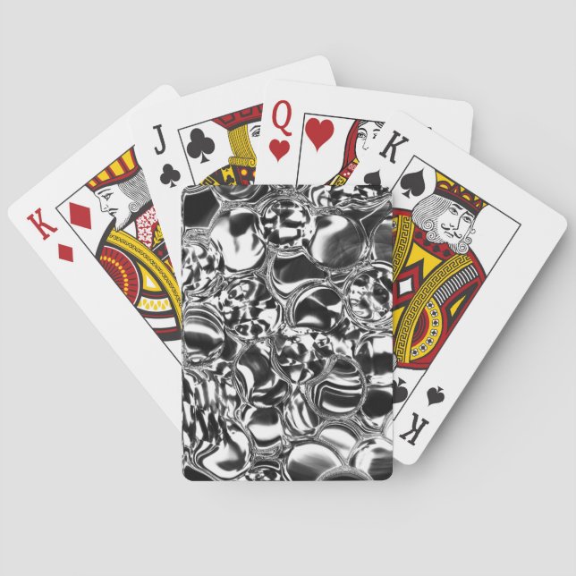 Baralho Bolhas de prata com tom de vidro ou metal (Verso)