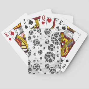 Baralho Bolinhas Leopardo Preto e Branco