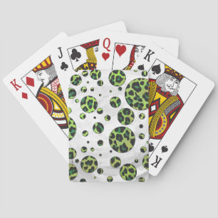 Baralho Bolinhas Leopardo Preto e Verde
