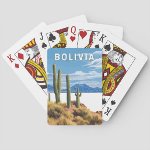 Baralho Bolívia Illustração Viagem Art Vintage