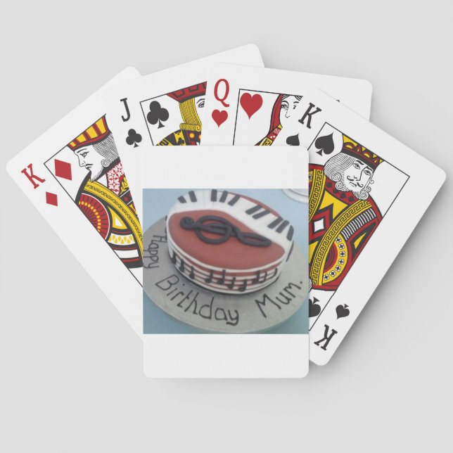 Baralho Bolo de mãe de aniversário feliz (Verso)