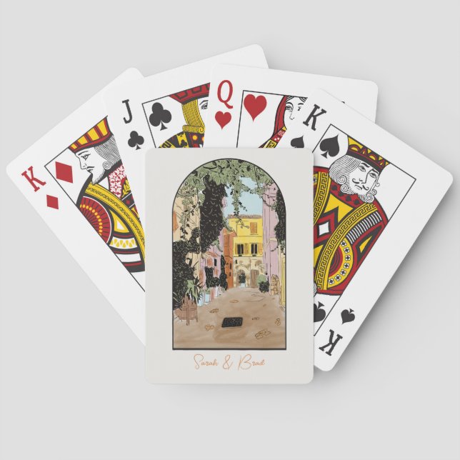 Baralho Bolsas de boas-vindas ao Casamento de Roma Itália. (Verso)