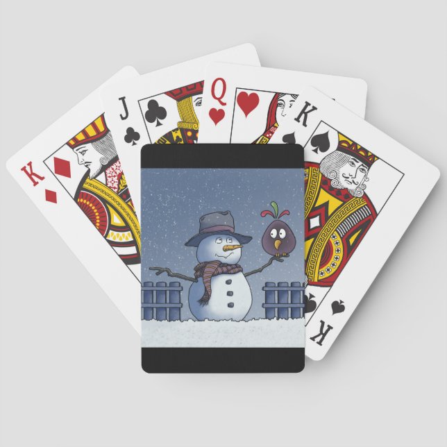 Baralho Boneco de Neve com Pássaro (Verso)