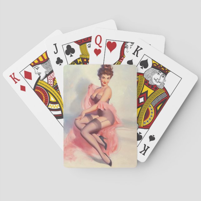 Baralho Bonito no Pin cor-de-rosa acima da arte (Verso)