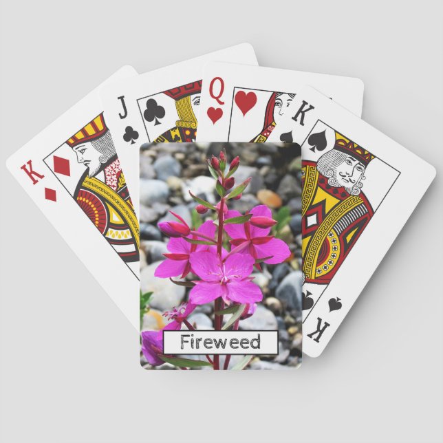 Baralho Bonito Wildflower Fireweed Bloom no Canadá (Verso)