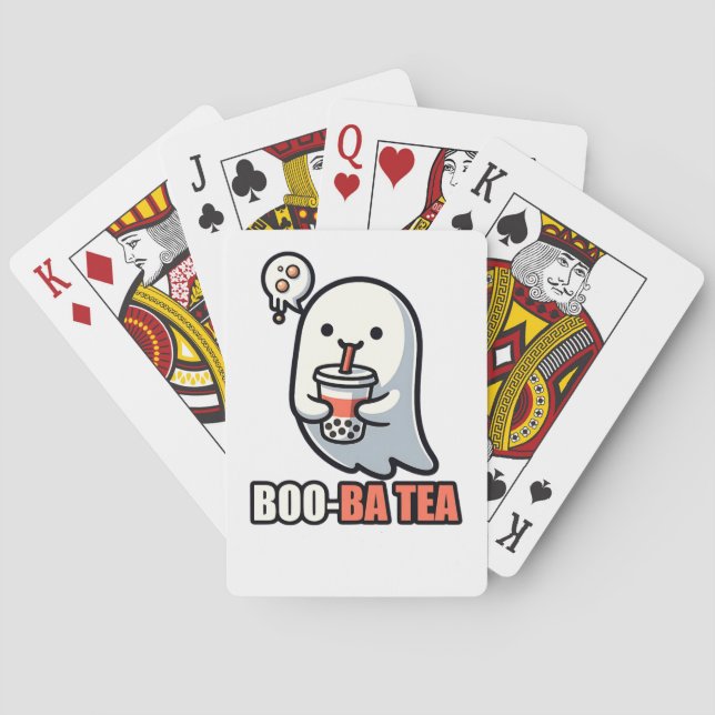 Baralho Boo-Ba Tea Ghost – Amante de Boba de Halloween Div (Verso)