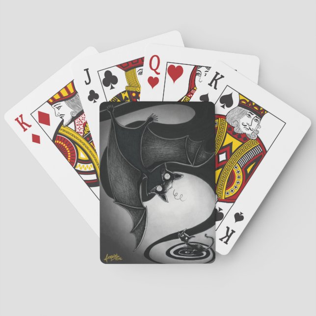 Baralho Boo Gatinho com Cartões de Reprodução de Bat Tontu (Verso)