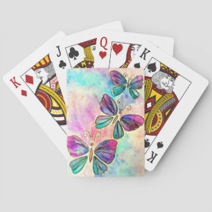 Baralho Borboletas Coloridas Voando Cartões De Jogada Prim
