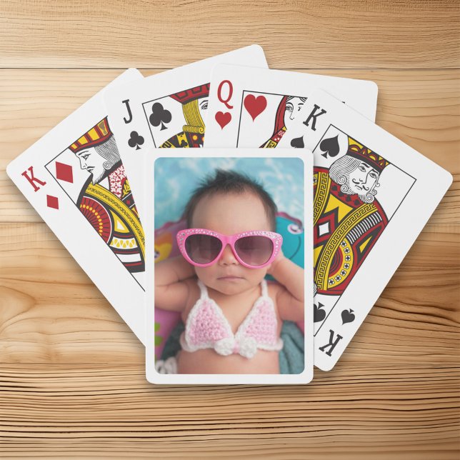 Baralho Borda Branca para a Sua Foto (White Border for Your Photo Poker Cards)