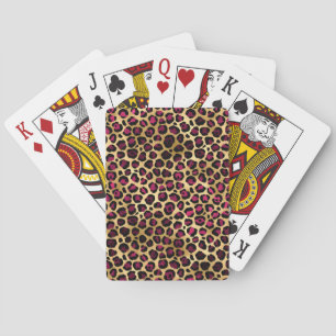 Baralho Bordô e Dourado Série Leopardo Design 2