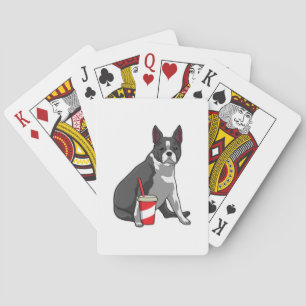 Baralho Boston Terrier com bebida