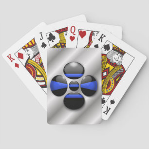 Baralho Botão do Shamrock de linha azul fina