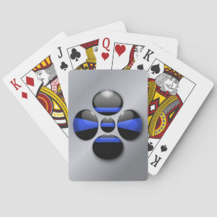 Baralho Botão do Shamrock de linha azul fina