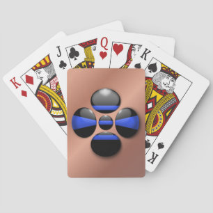 Baralho Botão do Shamrock de linha azul fina