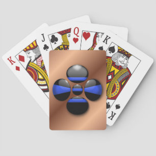 Baralho Botão do Shamrock de linha azul fina