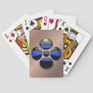 Baralho Botão do Shamrock de linha azul fina