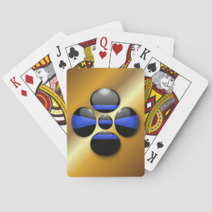 Baralho Botão do Shamrock de linha azul fina