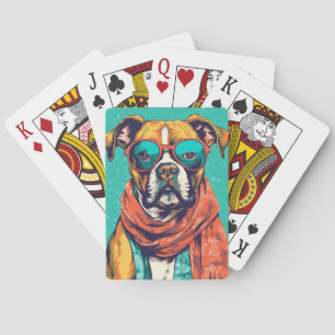 Baralho Boxer Dog Pop Art - Amantes de Cachorro Divertidos