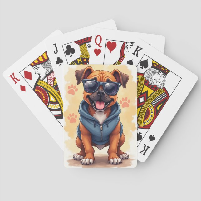 Baralho Boxer Kawaii Engraçado Cachorro (Verso)