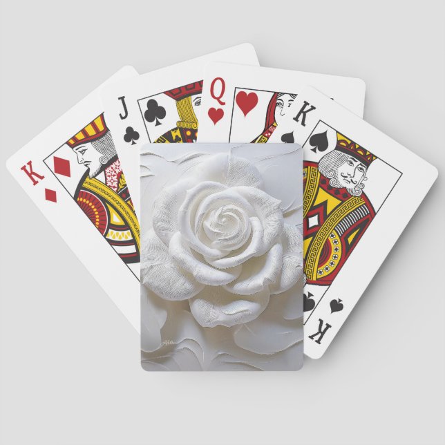 Baralho Branco sobre Branco - Rosa Esculpida (Verso)