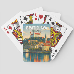 Baralho Bratislava Eslováquia Ilustração Arte Viagem Retro