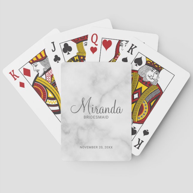 Baralho Bridesmaid Personalizado de Script Moderno (Verso)