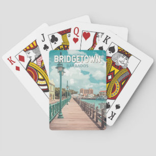 Baralho Bridgetown Barbados Ilustração de Viagem de Arte