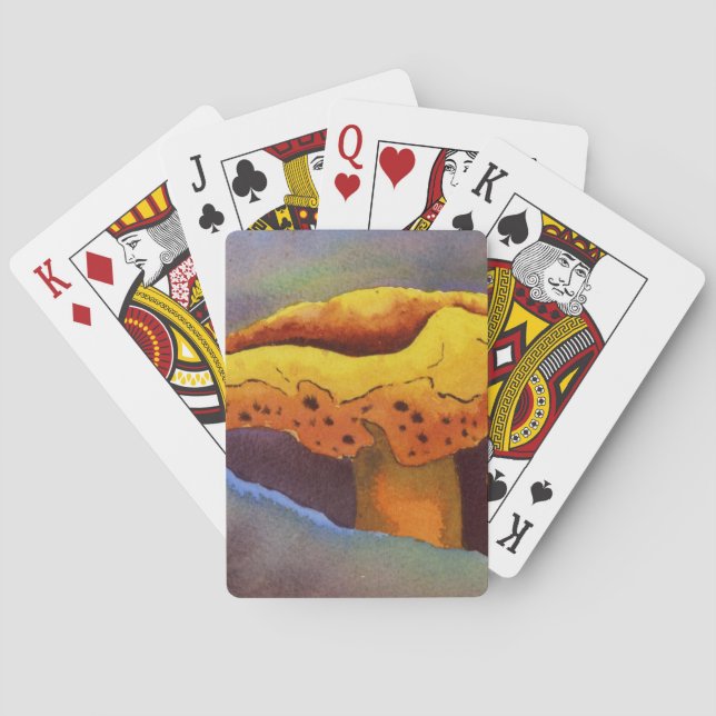 Baralho Bright yellow e orange toadstool cogumelo (Verso)