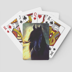 Baralho Brilho Frísia, cavalo Frísia, garanhão preto/é