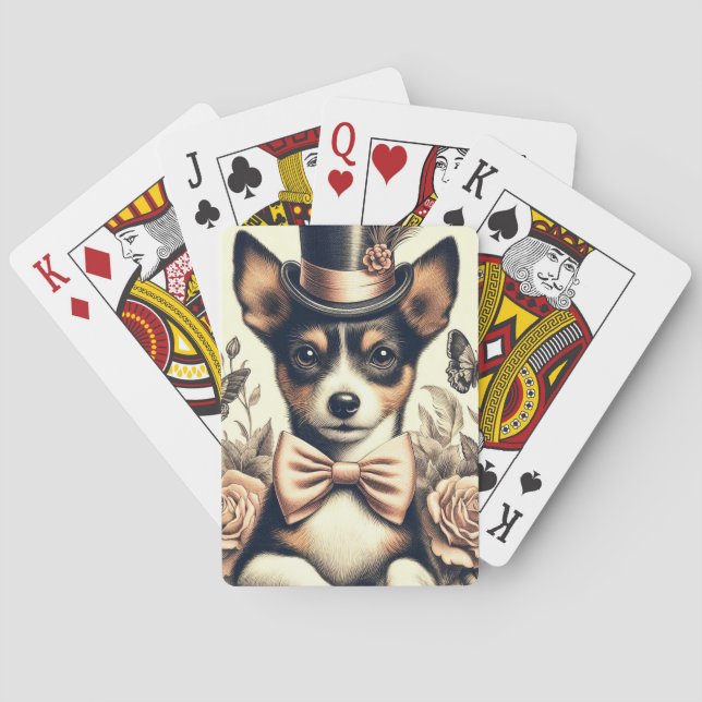 Baralho Brinquedo de folha branca Fox Terrier (Verso)