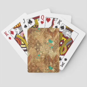 Baralho Brown Grunge Quilt Stars Hearts