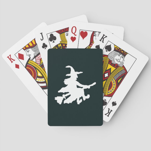 Baralho Bruxa Voadora Branco no Preto (Verso)