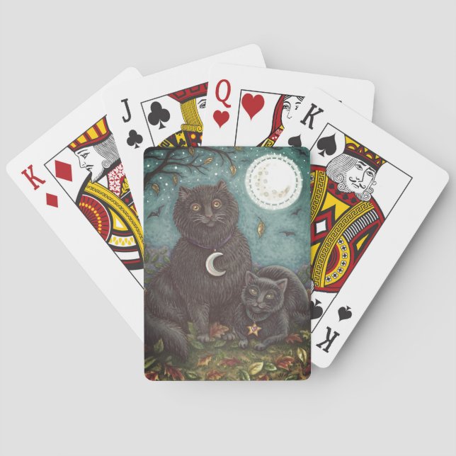 BARALHO BUBO E PYEWACKET GATOS NEGROS, HALLOWEEN FOLK ART (Verso)