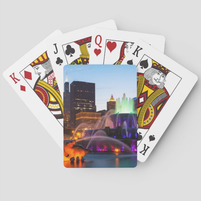 Baralho Buckingham Fountain Lit À Noite (Verso)