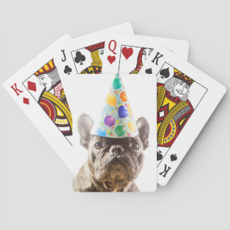 Baralho Bulldog Francês com Chapéu da Festa