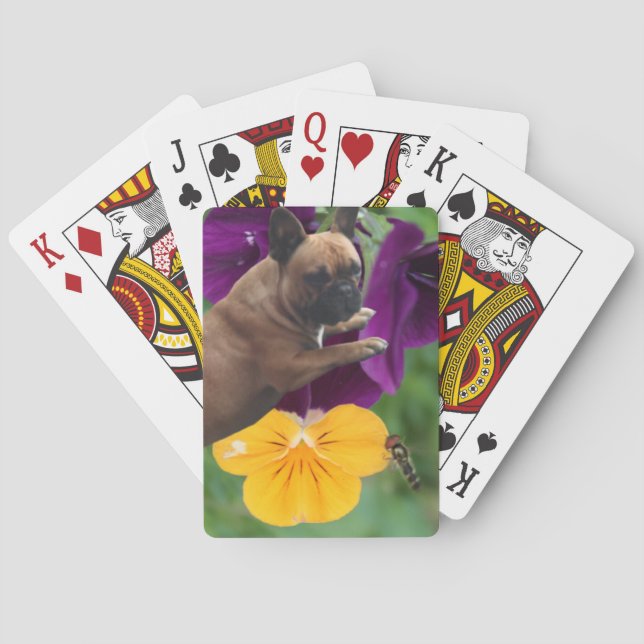 Baralho Bulldog francês jogo de cartas (Verso)