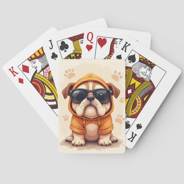 Baralho Bulldog Kawaii Engraçado (Verso)