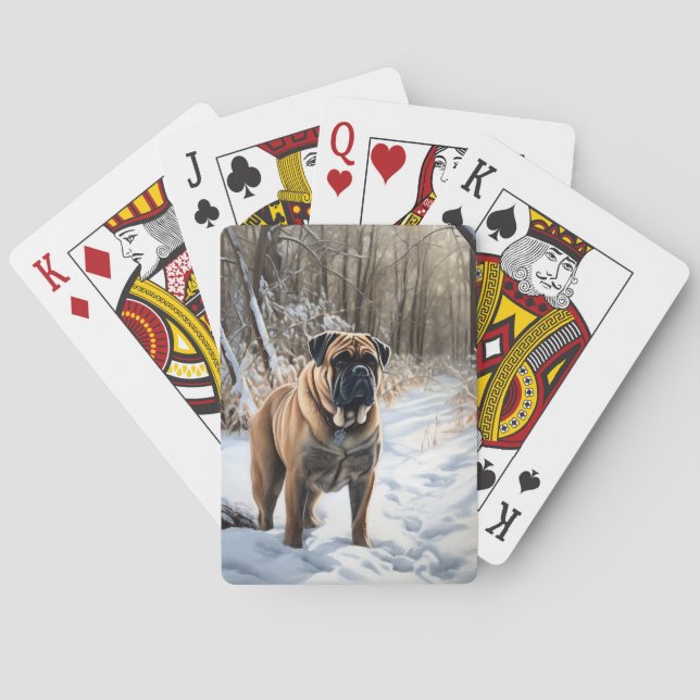 Baralho Bullmastiff Deixe Nevar Natal (Verso)