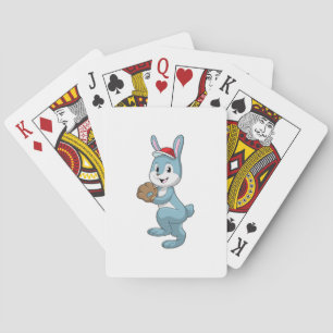Baralho Bunny no Baseball com luva de baseball