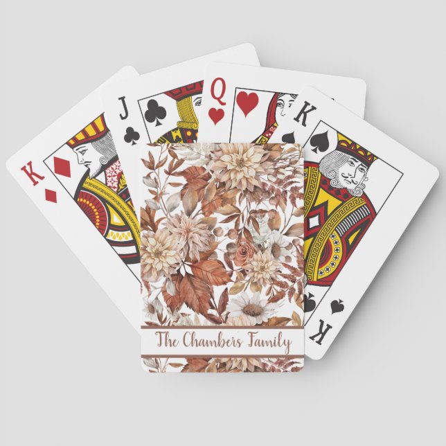 Baralho Buquê Floral Boho Vintage Autumn Terracotta (Verso)