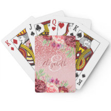 Burgundy Floral Rosa Dourado Glitter Personalizado