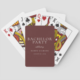 Baralho Burgundy Maroon Classic Mens Bachelor Party