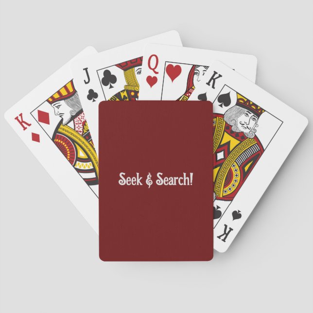 Baralho Burgundy Seek & Search Playing Card Deck (Verso)
