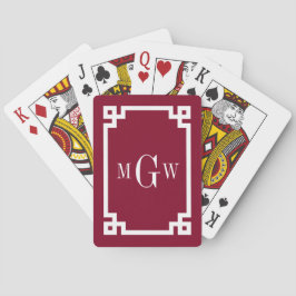 Baralho Burgundy White Grega Chave 2 Frames 3 Init Monogra