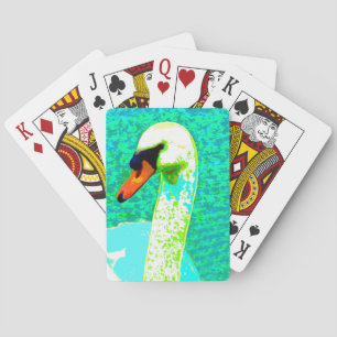 Baralho Cabeça de Cisne Branca de pop Art