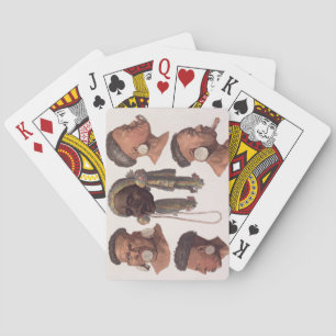 Baralho Cabeças de indianos de Botocudos (gravura da cor)